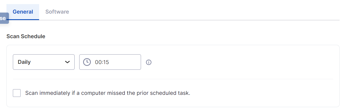 Configuring when endpoints scan for third-party application updates.