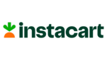 Instacart logo with a green stylized carrot and orange semicircle next to the word instacart in bold, dark green lowercase letters on a light background.