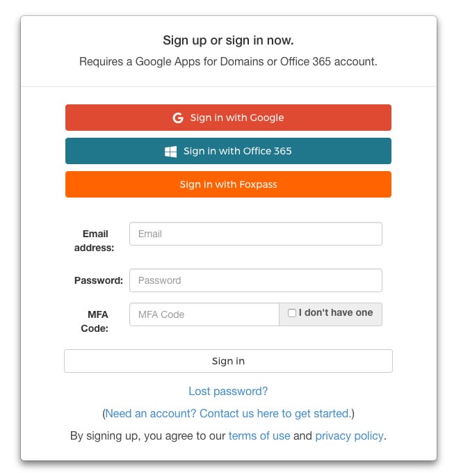 Screenshot of the 2FA login screen