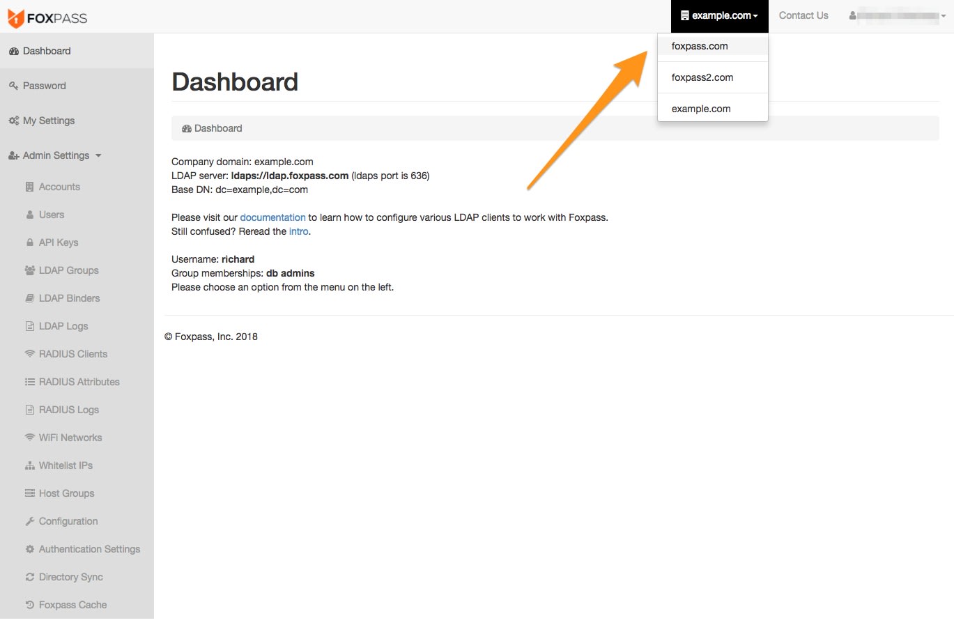 Screenshot of the Managed Service Providers interface