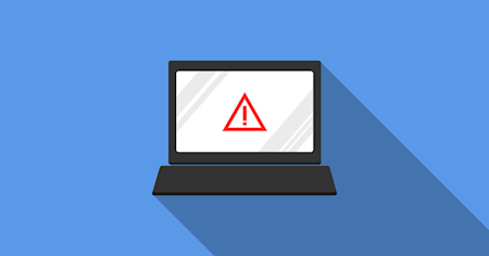 A computer showing an alert.