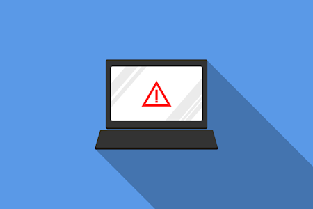 A computer showing an alert.