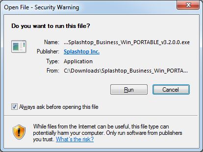 Open Splashtop Portable App