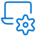 Computer with gear icon