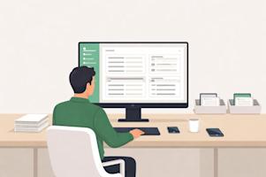 An IT worker using Splashtop AEM for automated patch management