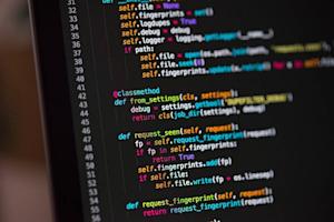 Computer screen showing code