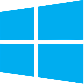 A blue Windows logo with four rectangular panes arranged in a grid, resembling a window, on a light gray background.