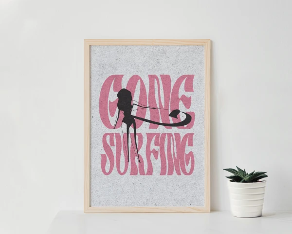 Gone Surfing poster Mockup