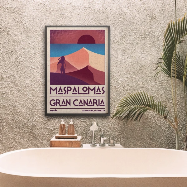 Maspalomas Poster Bathroom Mockup