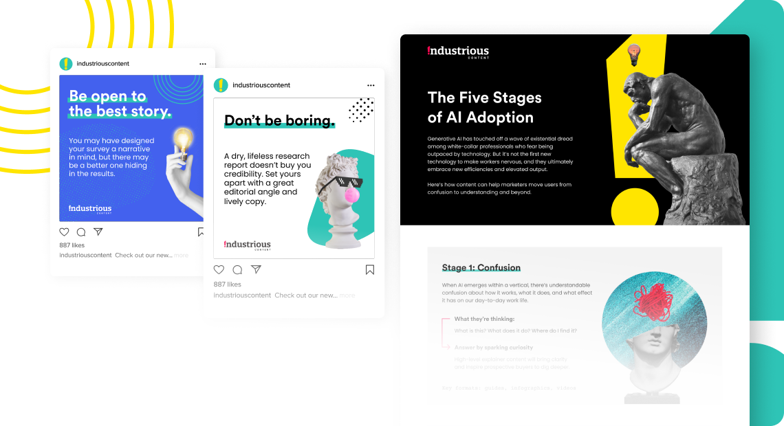 Industrious content — infographic & social media assets