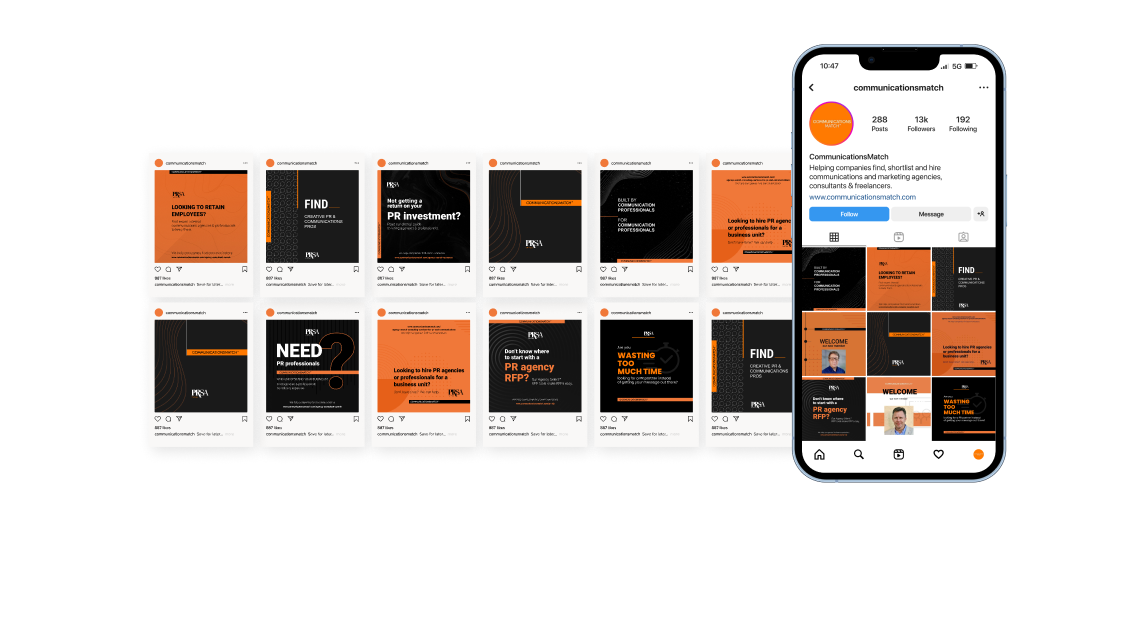 CommunicationsMatch  — social media template