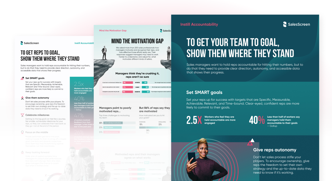 SalesScreen — monthly infographics