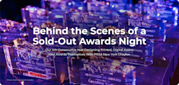How Blind Duck Design created 84 engraved crystal awards, event signage and a photo booth frame in 10 weeks for the sold-out 2026 PRSA-NY Big Apple Awards at Sony Hall.