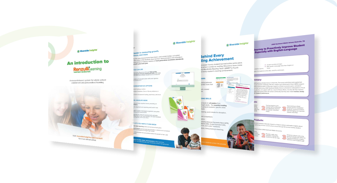 Our ongoing partnership with Riverside Insights, a US-based educational assessment publisher, has allowed us to merge design and education, resulting in visually compelling educational materials, including one-pagers and reports teeming with data, making intricate ideas more approachable for educators.