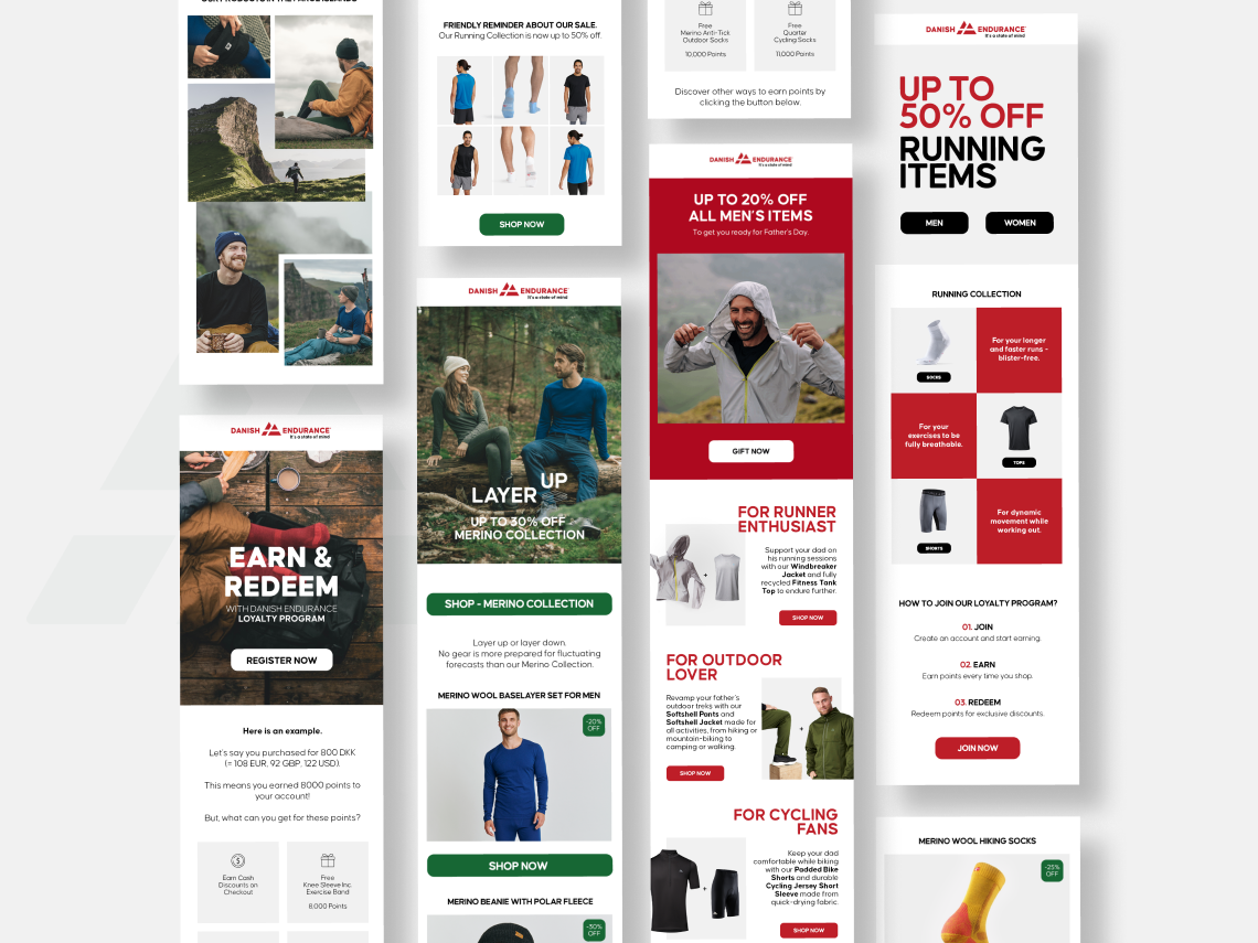 I had the privilege of collaborating closely with an e-commerce client based in Denmark for a span of two years. This client specializes in crafting high-quality sportswear tailored for hiking, cycling, running, and more. Our collaboration was deeply embedded in their marketing team’s efforts, particularly focusing on enhancing their sales campaigns. My design contributions encompassed the creation of two newsletters per week, designing eye-catching website banners tailored for both desktop and mobile platforms, crafting compelling social media posts, and developing custom icons, illustrations, and animations. Leveraging their extensive image collection, I meticulously selected the best visuals to bolster our campaign’s impact. Furthermore, I actively participated in cross-functional team calls, ensuring that our design work seamlessly integrated with the overarching marketing strategies.