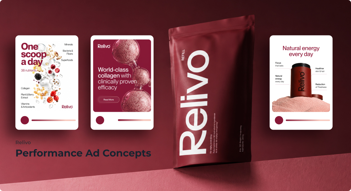 Performance Social Ad Concepts for a Health Supplement Brand