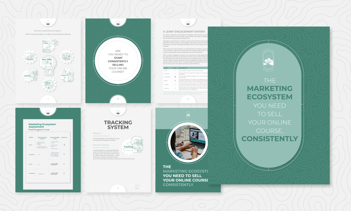 This project required the creation of an interactive e-book that visually teaches the concept of an online business marketing ecosystem, using a combination of written content and 
custom infographics. 