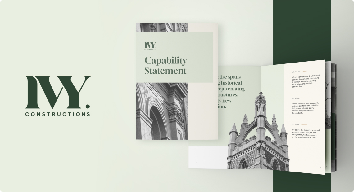 IVY Constructions — Capability Statement Brochure Design
