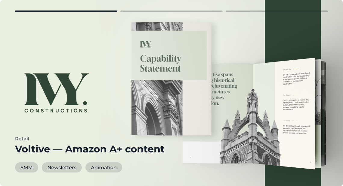 IVY Constructions — Capability Statement Brochure Design