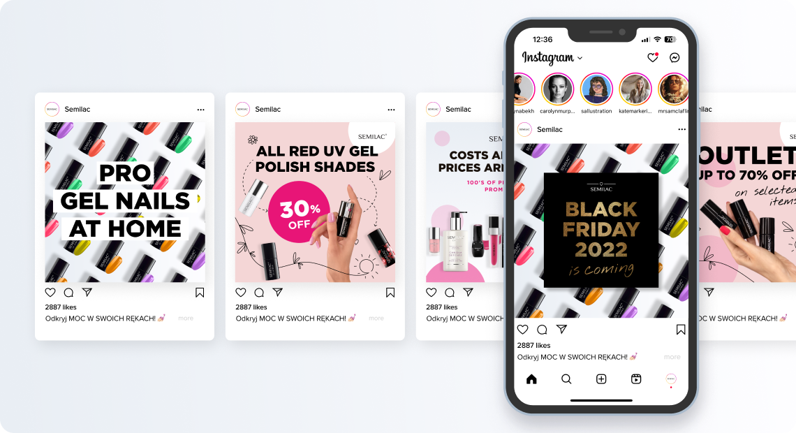 Semilac — social media ads