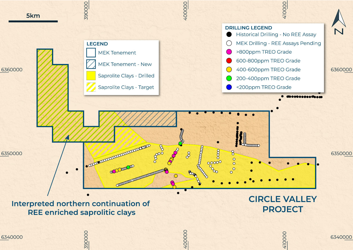 (Source: Meeka Gold) A schematic outlining the proximity of the new licence to existing acreage