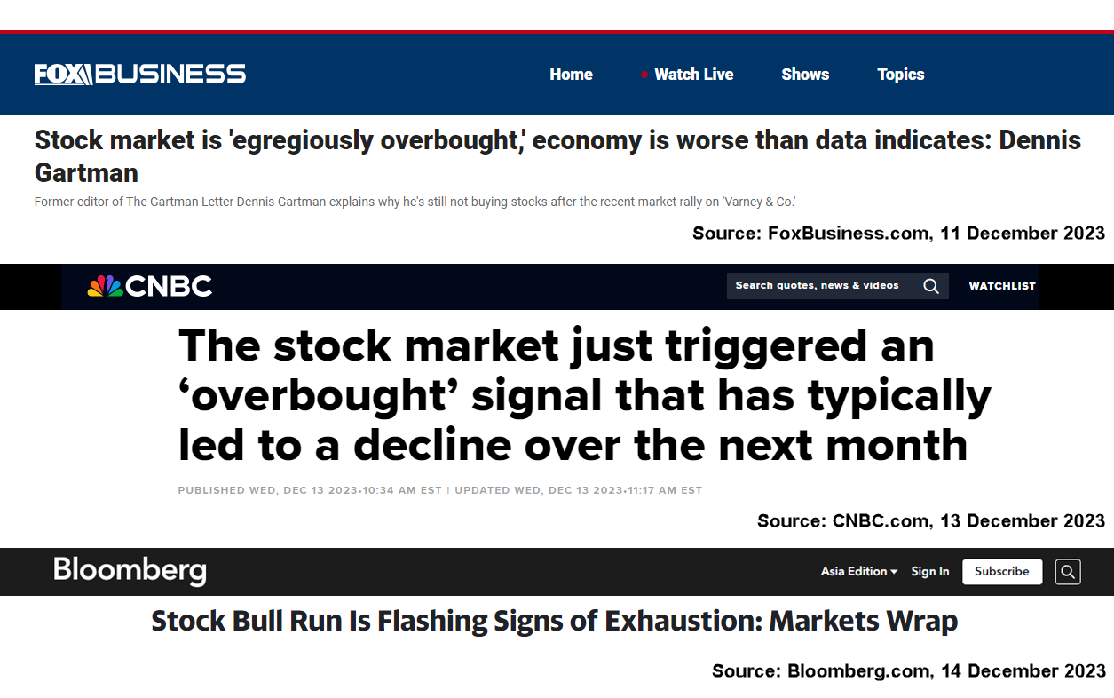 headlines from financial news media - overbought