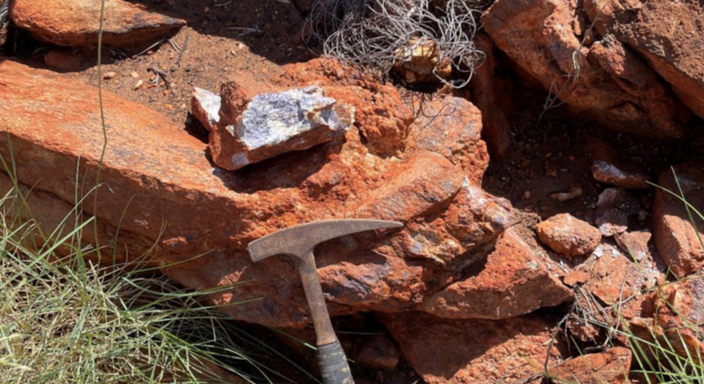 Sample of mineralised pegmatite 