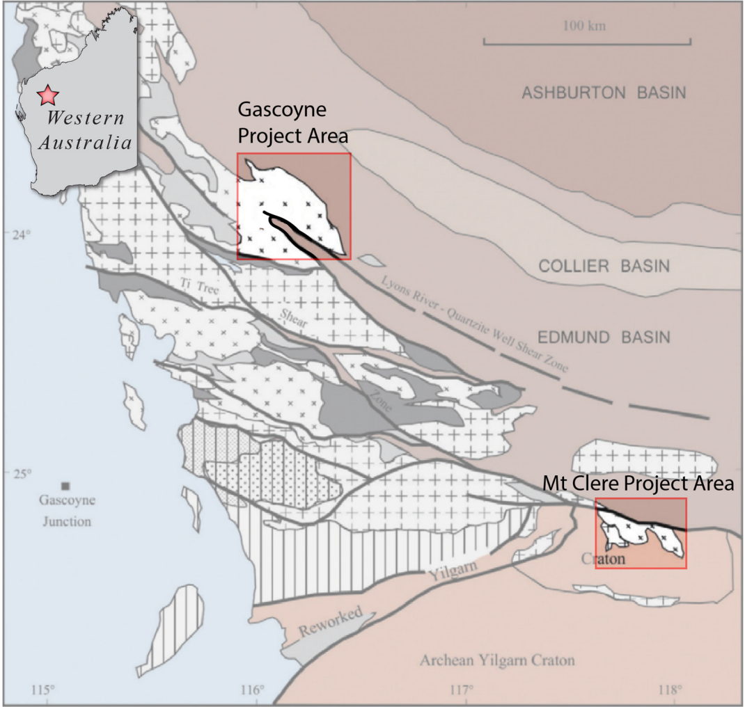Map detailing location of Frontier Resources' Mt Clere project