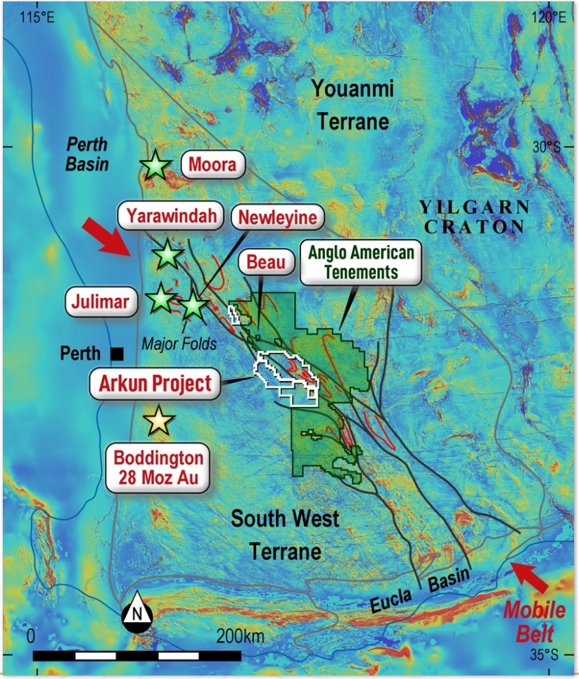 A map detailing Impact Minerals' Arkun project 