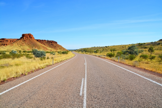 An image of an outback sealed road in remote Australia, Northern Territory