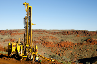 An exploration drill rig in an Australian context 