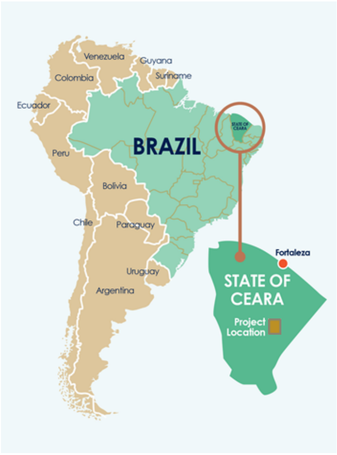 A summary view of where in Brazil the company's acreage is located (Oceana)