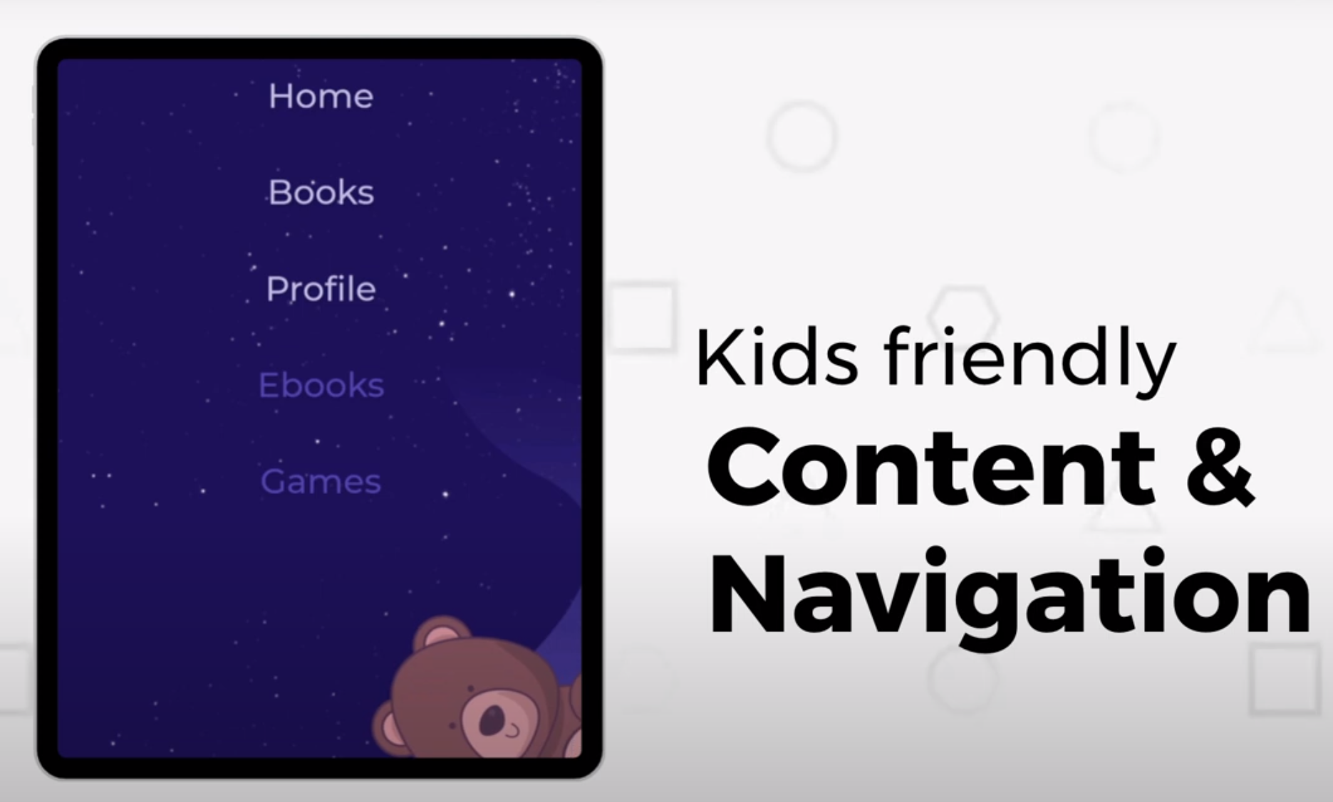A look at the menu navigation functionality of Bedtime Stories 