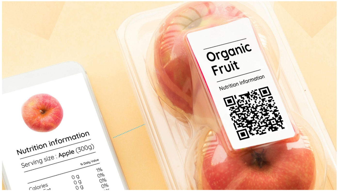A hypothetical depiction of existing anti-counterfeit solutions, using QR Codes, on packaged foods. QR codes are easily to replicate and fake, something which MicroMotif makes much harder. (Source: YPB Group)