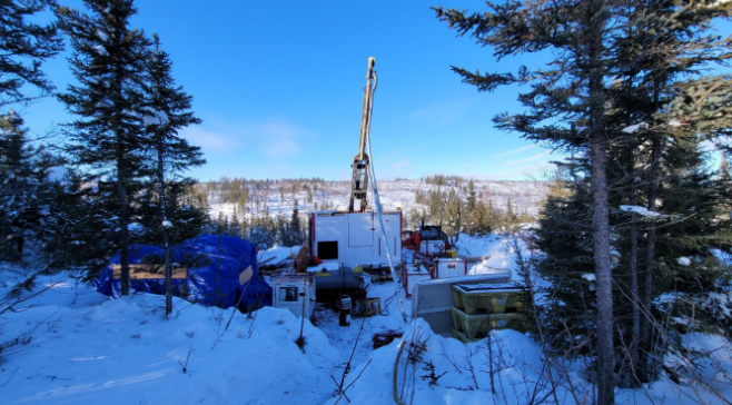First drill hole at Hook Lake. (Image credit: Valor Resources)