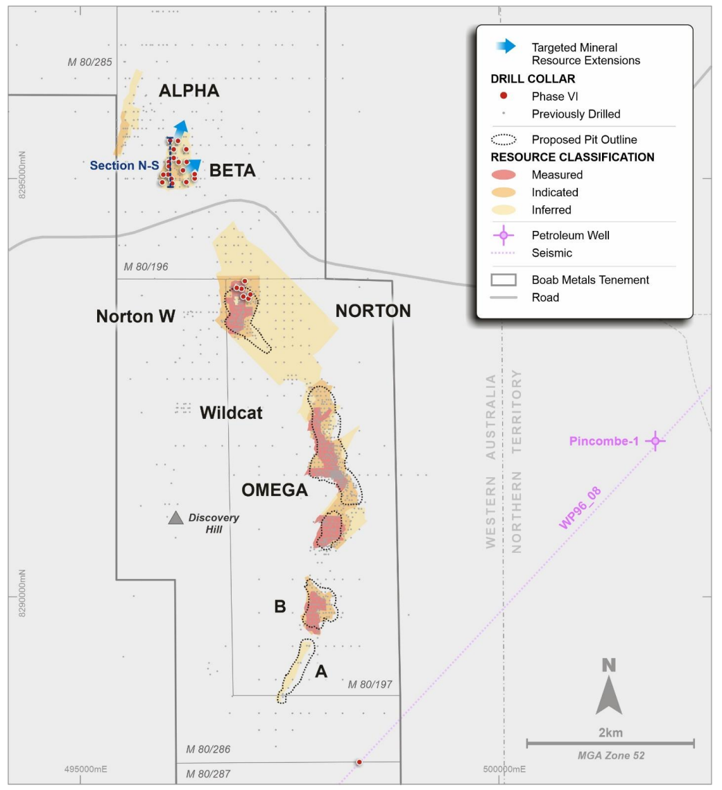 An illustrative map of the Sorby Hills project with key prospect targets labelled (source: Boab Metals)