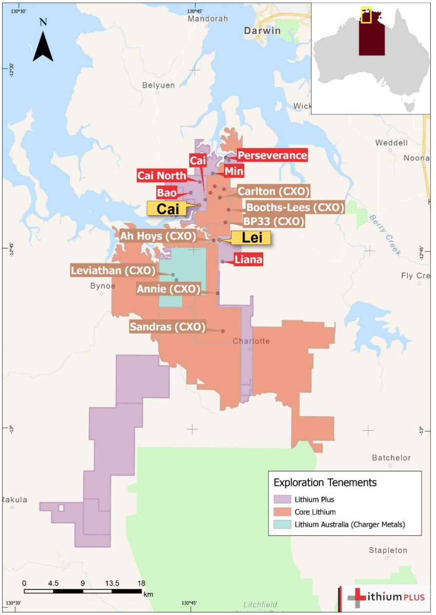 A map locating the Bynoe project in the NT 