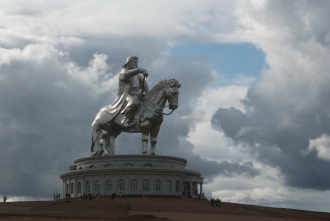 A statue of Genghis Khan located in Mongolia