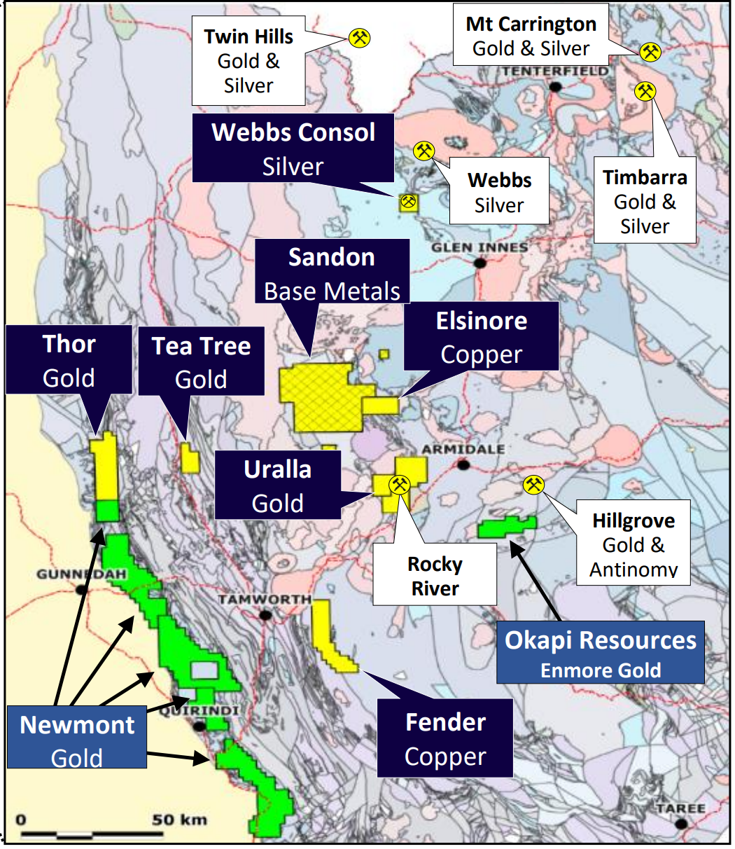 (Source: Lode Resources) A map locating the company's project in relation to Newmont Gold's existing acreage