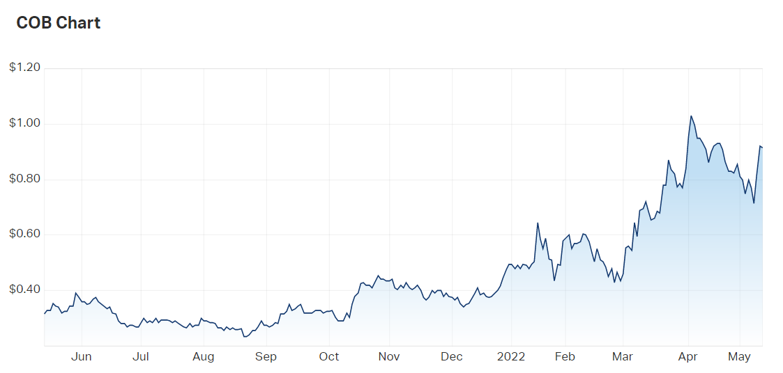 2022-05-12 11 51 12-Cobalt Blue Holdings Ltd (ASX COB) Share Price - Market Index