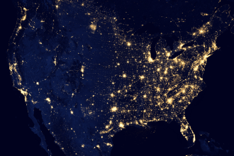 City lights Of USA,Elements of this image are furnished by NASA world