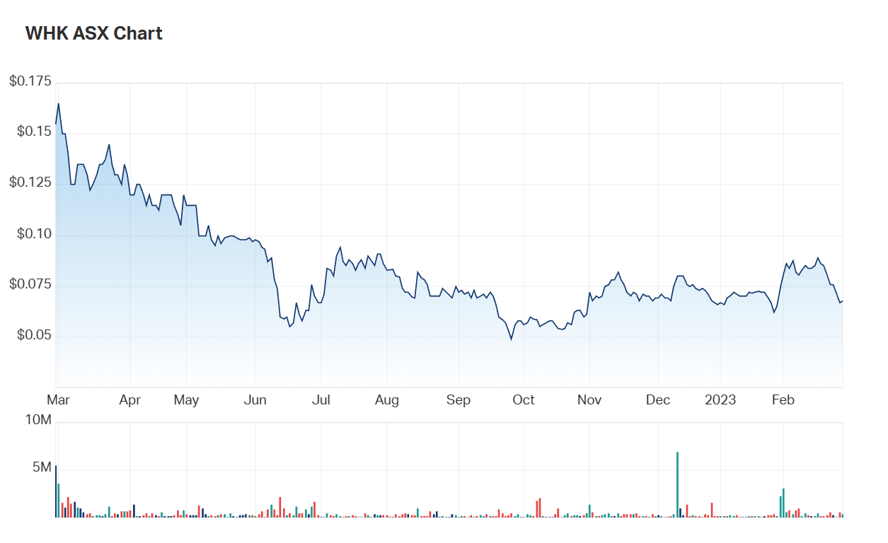 Whiotehawk's one year performance chart. Are investors overlooking this globetrotting stock? 