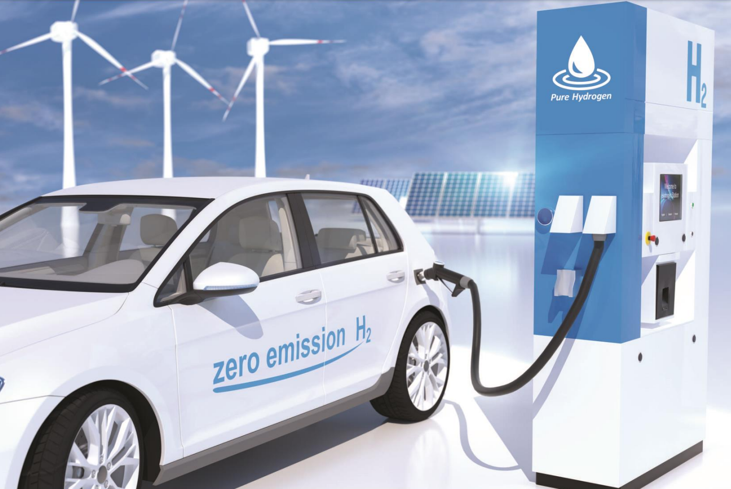 (Source: Pure Hydrogen) A mock-up of a Pure Hydrogen consumer FCEV refuelling station 