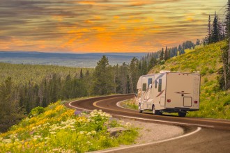 RV on the open road
