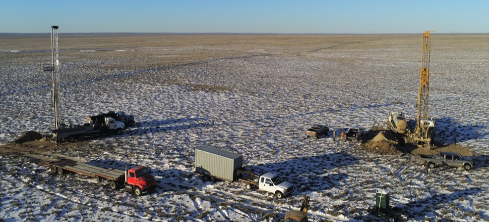 Mud Rotary Drill Rigs Operating at the Thor ISR Uranium Project, GDB, Wyoming USA. 