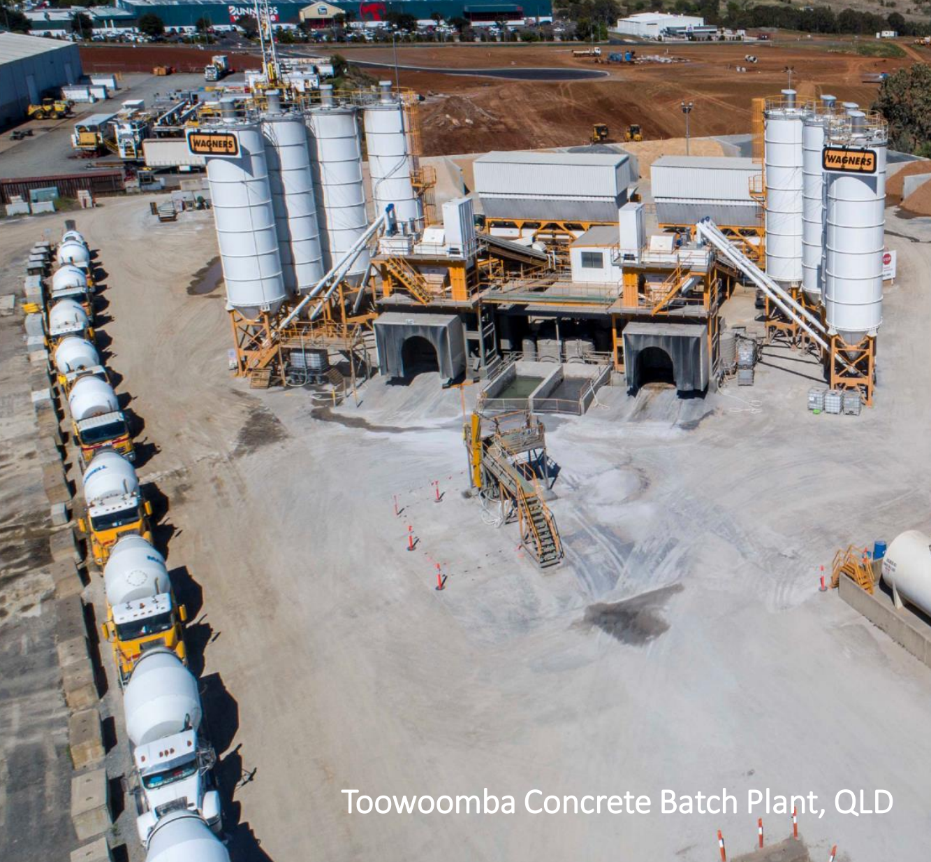 (Source: Wagners) An aerial shot of Wagners' concrete batch plant in QLD 