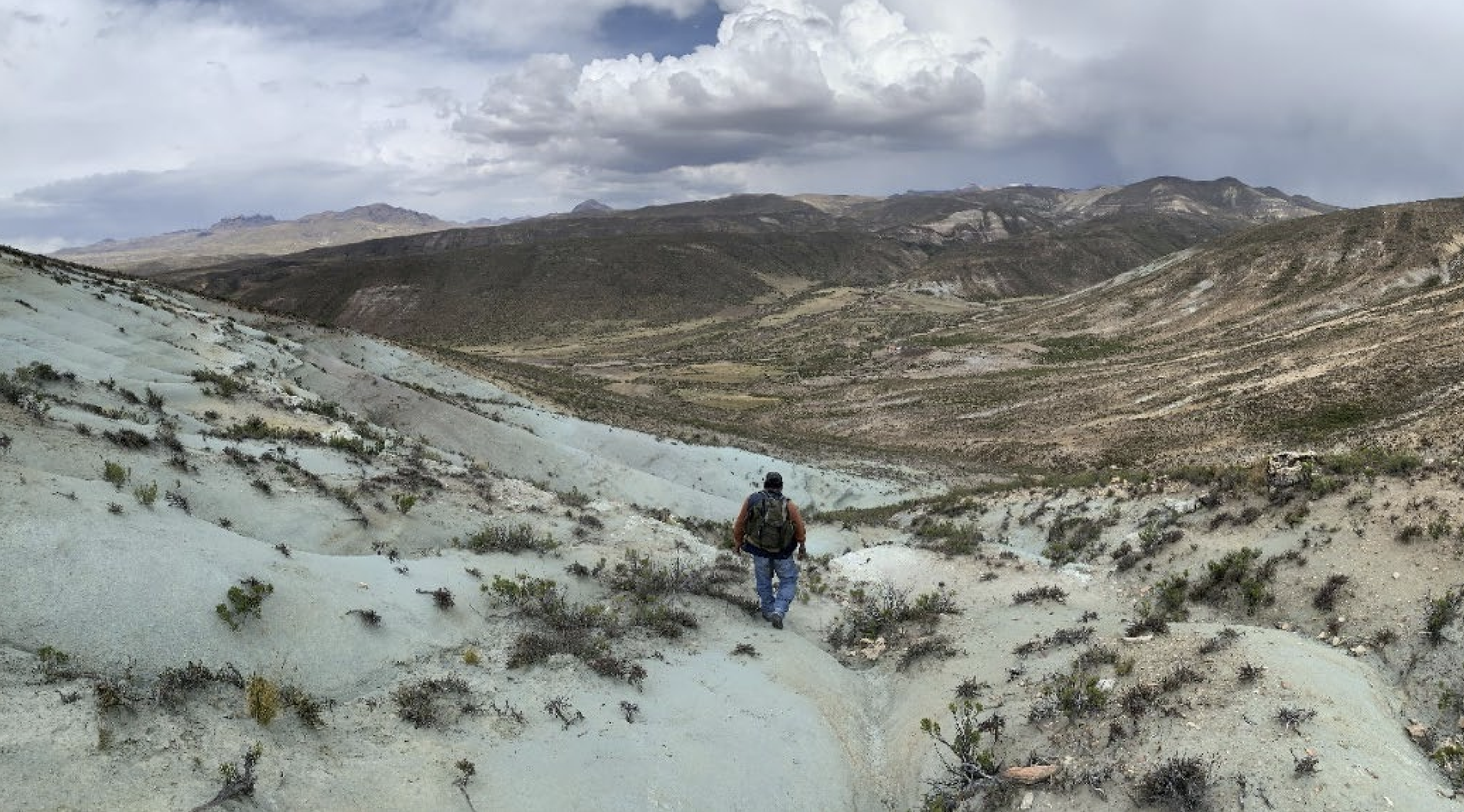 Man walking through the Picha Project area in Peru