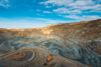 Mining put with a blue sky