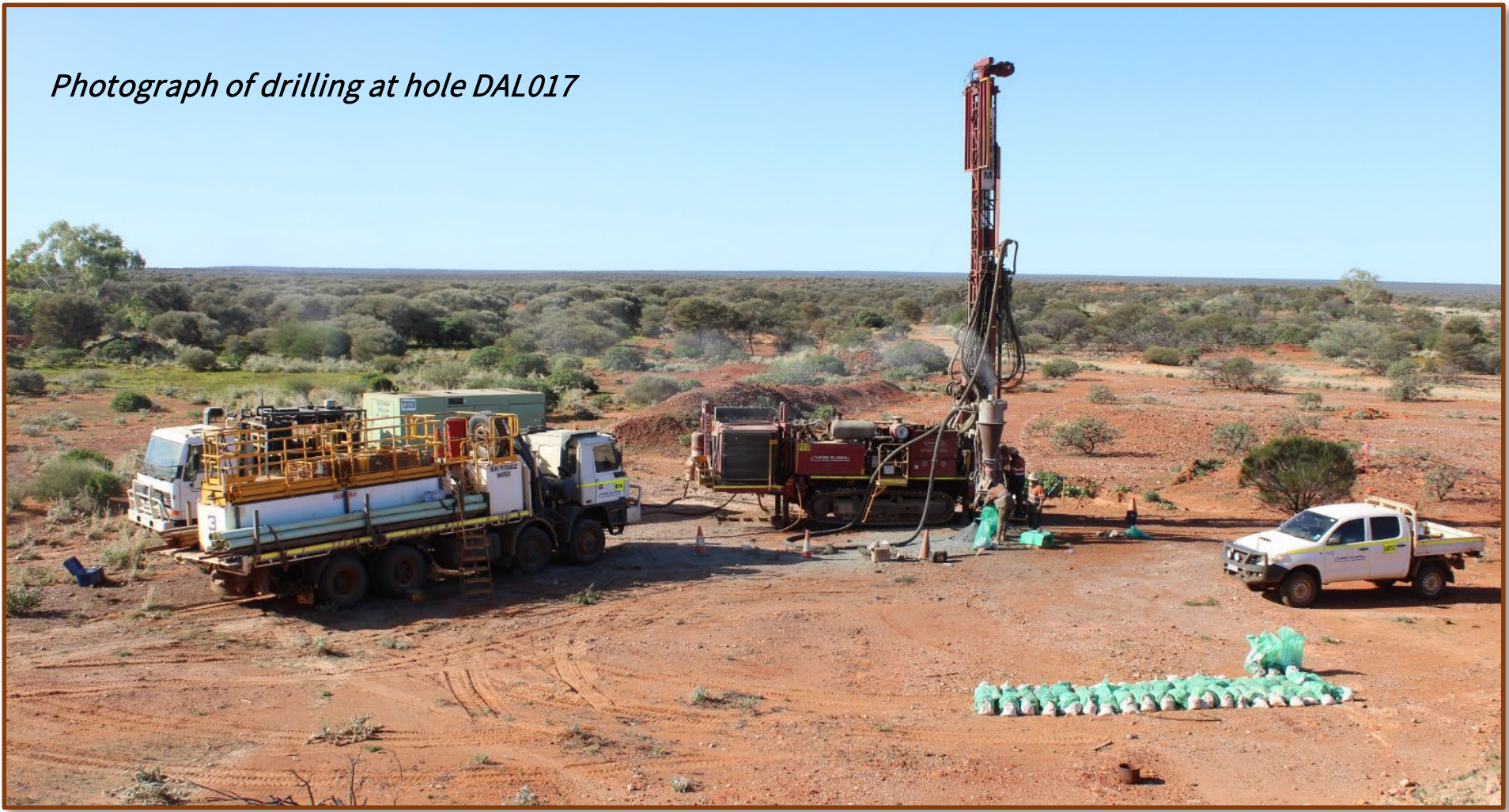 Pictured: the drill rig currently on-site (supplied)