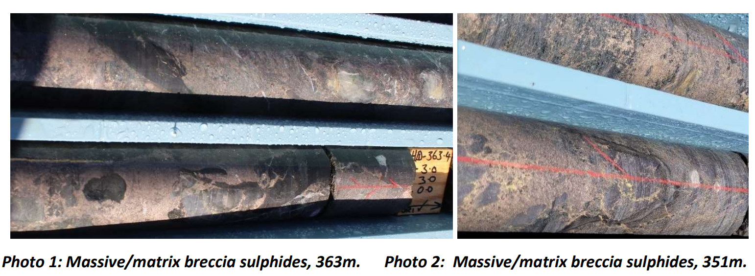 A look at cores pulled from Sherlock Bay in the most recent drill run